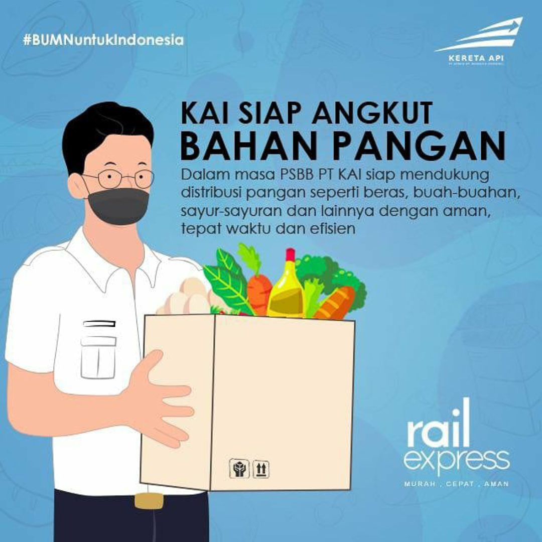 KAI Optimalkan pendistribusian bahan pangan dengan Kereta Api yang memiliki keunggulan lebih dengan moda transportasi lainnya.