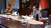 Retno Marsudi hadiri World Economic Forum secara virtual. (Foto: Kemlu)