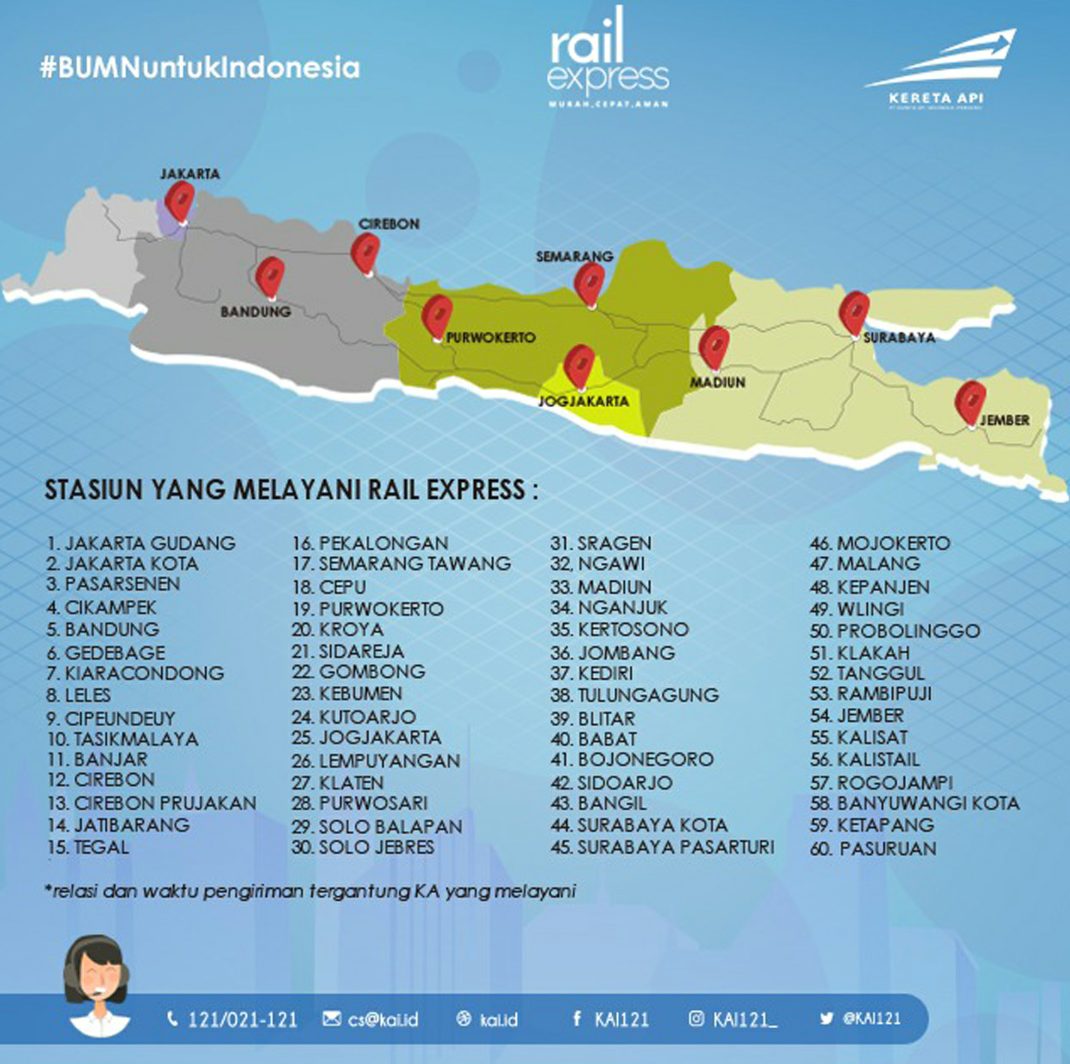 Stasiun-Stasiun yang melayani Layanan Rail Express.