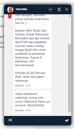 Tanya Veronika Via Situs Web Telkomsel