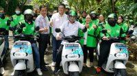 Menteri Perhubungan Budi Karya Sumadi meresmikan layanan ojek motor listrik gratis di kawasan ITDC Nusa Dua untuk angkutan pengumpan para delegasi, panitia, dan peserta KTT G20