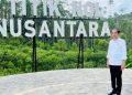 Presiden Joko Widodo meninjau pembangunan infrastruktur kawasan Ibu Kota Nusantara, di Kabupaten Penajam Paser Utara