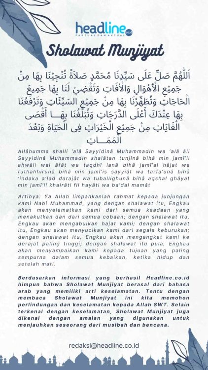 Download bacaan sholawat munjiyat latin dan artinya
