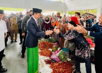 Presiden Joko Widodo mengunjungi Pasar Rakyat Tabalong, Kabupaten Tabalong