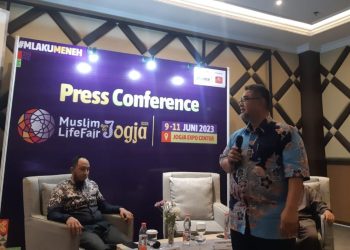 Direktur PT Lima Event Indonesia (Lima Events), Deddy Andu dalam Acara Press Conference Muslim Life Fair Goes Jogja 2023