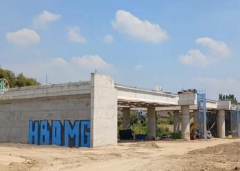 Kontruksi Jembatan Jebul yang merupakan jembatan terpanjang di tol Jogja Solo