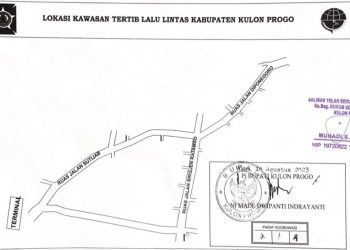Peta tiga ruas jalan yang telah ditetapkan sebagai kawasan tertib lalu lintas