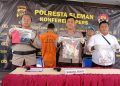 Polisi menunjukan Barang Bukti Pelaku Pembuangan Bayi Perempuan Kembar di Jogja