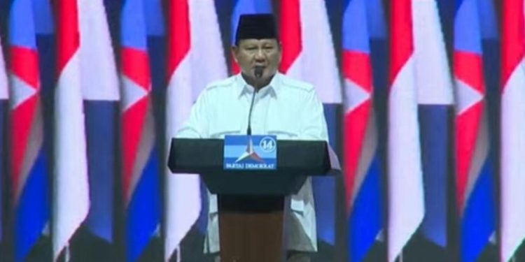 Prabowo Subianto di Rapimnas Demokrat
