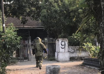 Tim Gegana mengecek rumah di Jalan Patangpuluhan, Kota Jogja