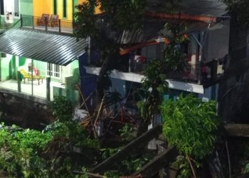 Kondisi Longsor di Jalan Raya Tajur, Kecamatan Bogor Selatan, Kota Bogor, Jawa Barat