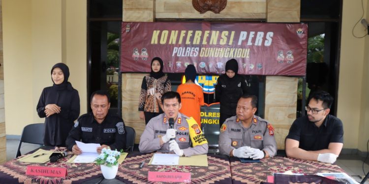 Polres Gunungkidul melakukan Konferensi Pers Terkait Pembunuhan Bayi di Gunungkidul
