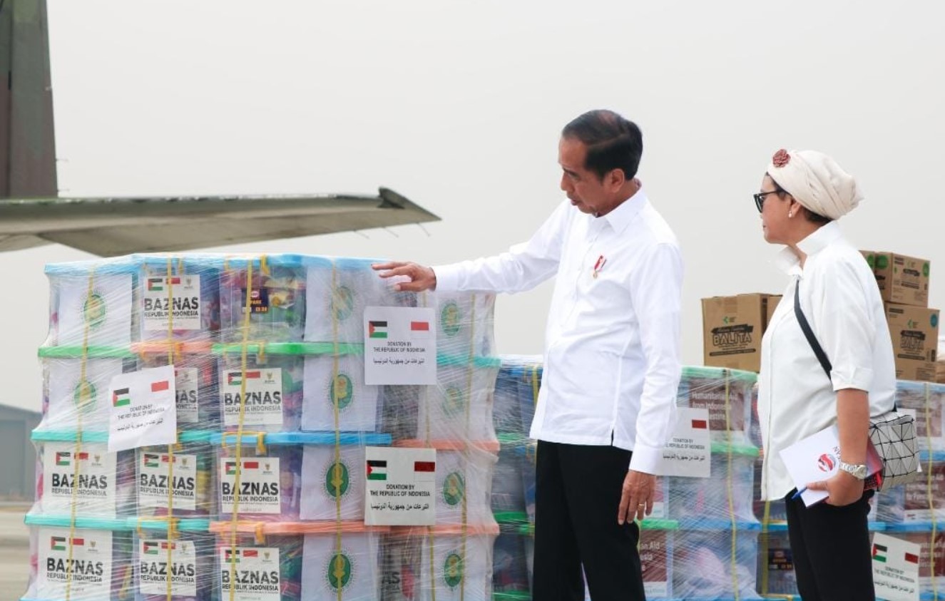 Presiden Jokowi lepas pengiriman bantuan untuk Palestina