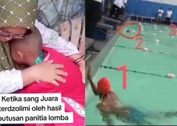 Tangkapan layar lomba renang di ajang Pekan Olahraga Pelajar Kabupaten Sleman