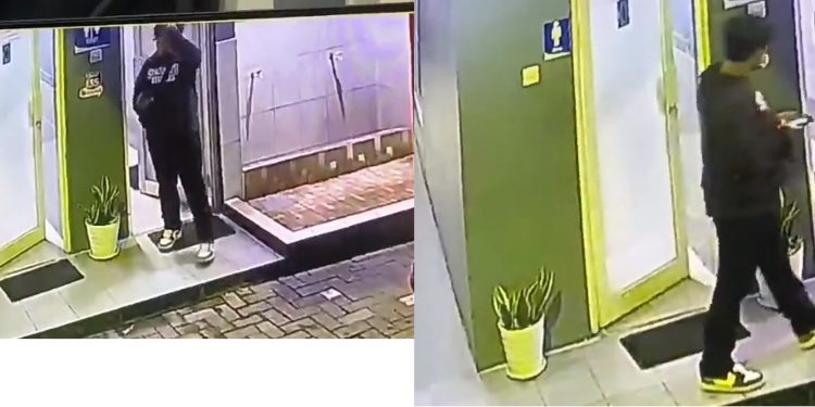 Video Tangkapan Layar Terdyka Pelaku merekam Seorang wanita di Toilet