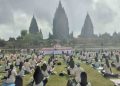Gelaran Yoga sebagai puncak acara JCWF 2023 di Candi Prambanan