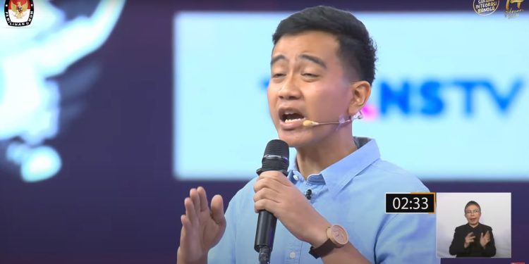Gibran Rakabuming Raka saat Debat Calon Wakil Presiden Pemilu Tahun 2024