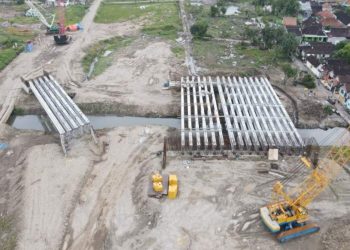 Konstruksi Tol Jogja Solo di wilayah Delanggu, Klaten, Jawa Tengah