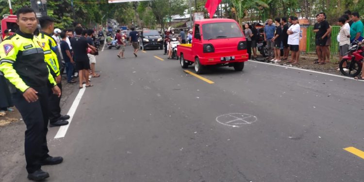 Lokasi kejadian kecelakaan di Depan Pom Bensin Jalan Wonosari-Semanu
