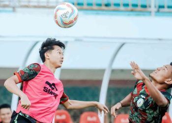 Pemain PSS Sleman sedang Melakukan Latihan