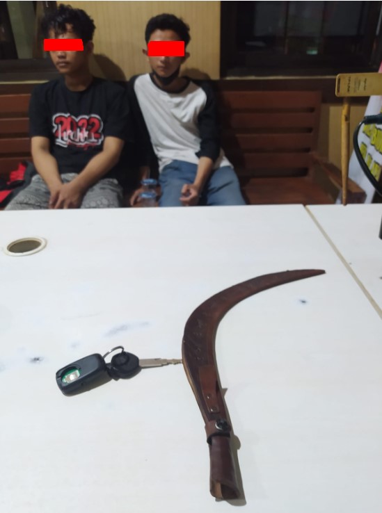 Dua Terduga Pelaku dengan Barang Bukti