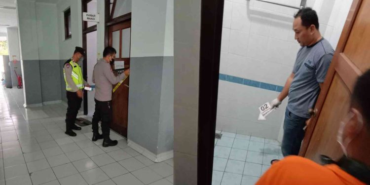 Kepolisian melakukan penyelidikan di tempat kejadian perkara