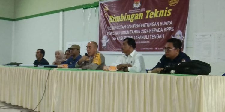 Polres Tapteng Berikan Himbauan Keamanan Kepada KPPS Pemilu 2024