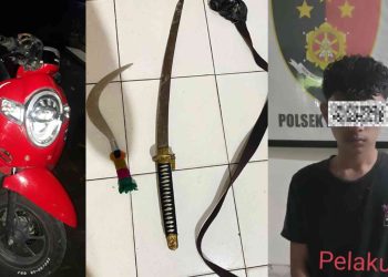 Polsek Berbah Amankan 3 Remaja Membawa Senjata Tajam di jalan Wonosari
