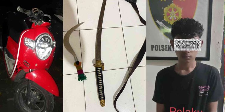 Polsek Berbah Amankan 3 Remaja Membawa Senjata Tajam di jalan Wonosari