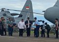 Presiden Joko Widodo dalam acara penyerahan pesawat transport berat C-130J-30 Super Hercules di Pangkalan Udara TNI AU Halim Perdanakusuma