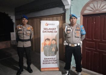 Satgas Pam Bawaslu Kabupaten Polres Rohil Cek Aset dan Ruangan