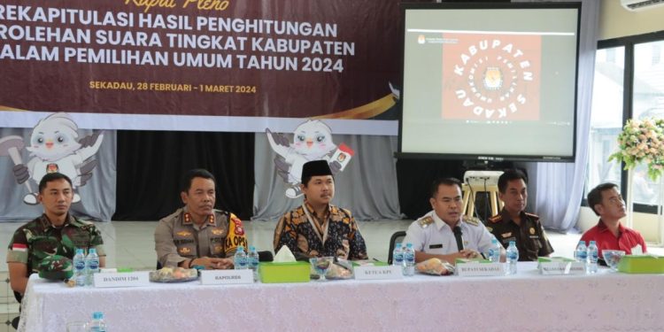 Forkopimda Sekadau Hadiri Rapat Pleno Hasil Pemilu