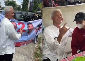 Ganjar Pranowo Mengajak Makan Pendukung Prabowo Yang Sambut Ganjar Saat ke Balikpapan