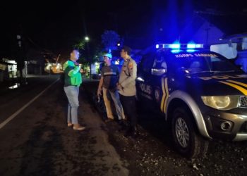 Personil Polsek Rejotangan, Polres Tulungagung, Polda Jatim melakukan patroli di sejumlah tempat yang rawan