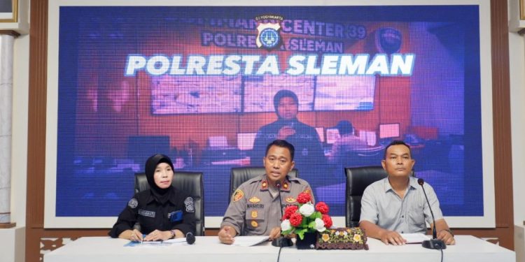 Kapolsek Ngaglik Kompol Mashuri saat Jumpa Pers di Polresta Sleman