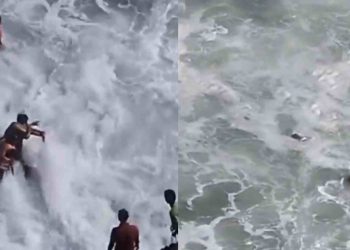 Proses Evakuasi Korban terseret Ombak di Pantai Ngobaran