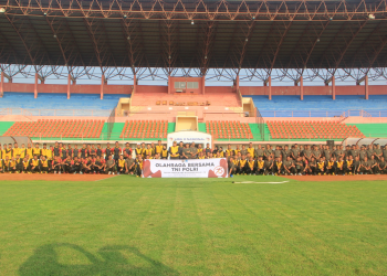 TNI Polri Lakukan Olahraga Bersama di Stadion Sultan Agung Bantul