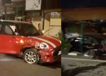Kecelakaan Dini Hari di Yogyakarta, Mini Cooper Hantam Kios LPG
