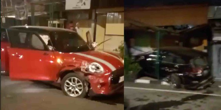 Kecelakaan Dini Hari di Yogyakarta, Mini Cooper Hantam Kios LPG