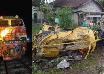 Kondisi Kereta dan Truk Pasca tertemper di Sedayu Bantul