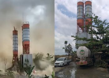 Tampungan Semen Bocor dan setelah dilakukan penyemprotan