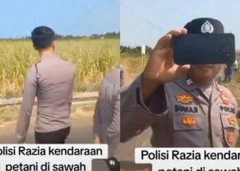Tangkapan layar video Viral razia kendaraan di Sawah
