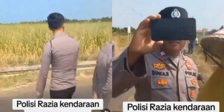 Tangkapan layar video Viral razia kendaraan di Sawah