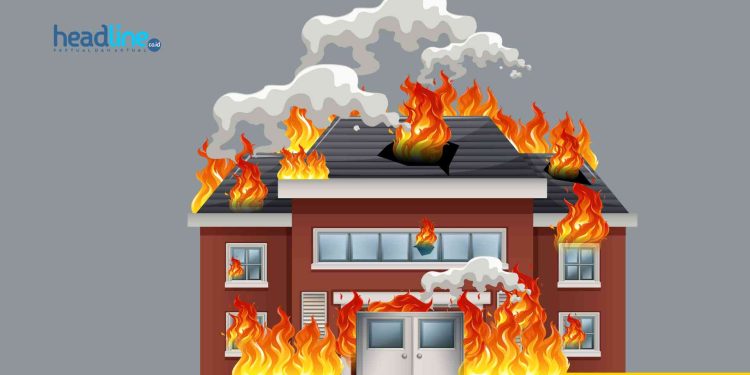 Ilustrasi Gambar rumah terbakar