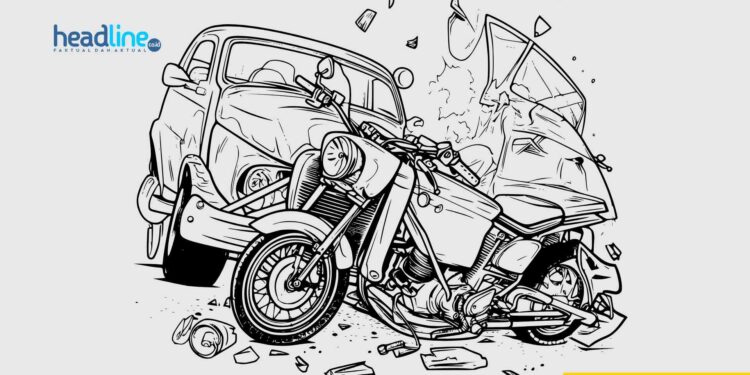 Ilustrasi Kecelakaan Mobil Vs Motor