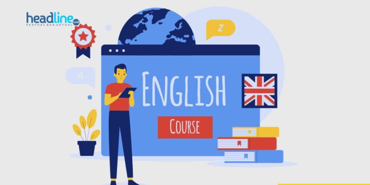 Ilustrasi gambar kursus bahasa english