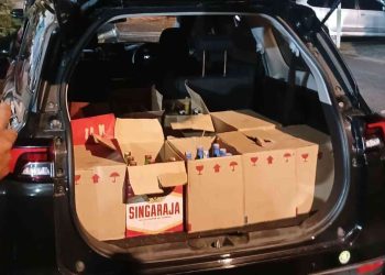 Polisi Amankan Miras di Dalam Mobil di Kasihan