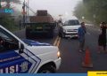 Polisi Sedang Mengamankan Lokasi Kecelakaan di Kulon Progo