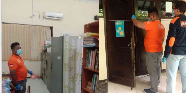 Polisi melakukan penyelidikan di SMK N 1 Bantul