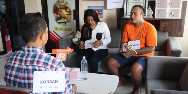 Polres Bantul menggelar rekonstruksi kasus penganiayaan yang berujung kematian